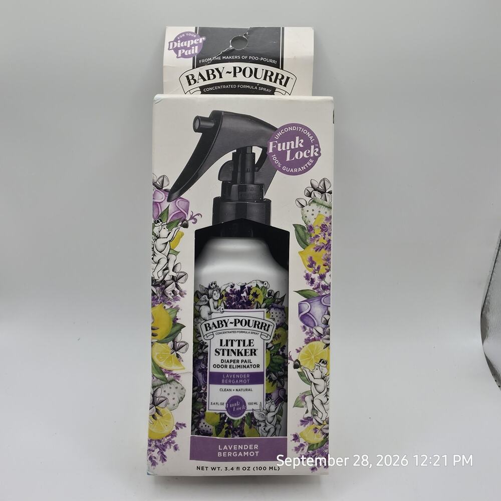 Poo-Pourri Little Stinker Diaper Pail Odor Eliminator Lavender Bergamot 3.4oz